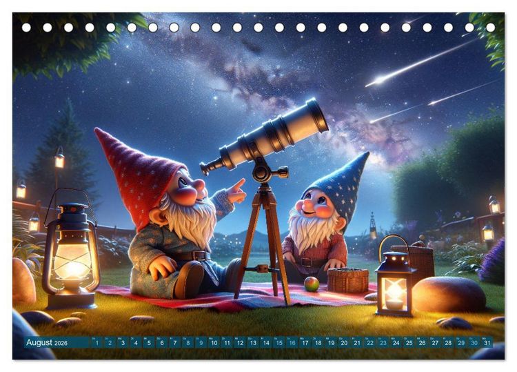 Produktbild: Jahreszeiten im Zwergenreich: Ein Gartenabenteuer (Tischkalender 2026 DIN A5 quer), CALVENDO Monatskalender