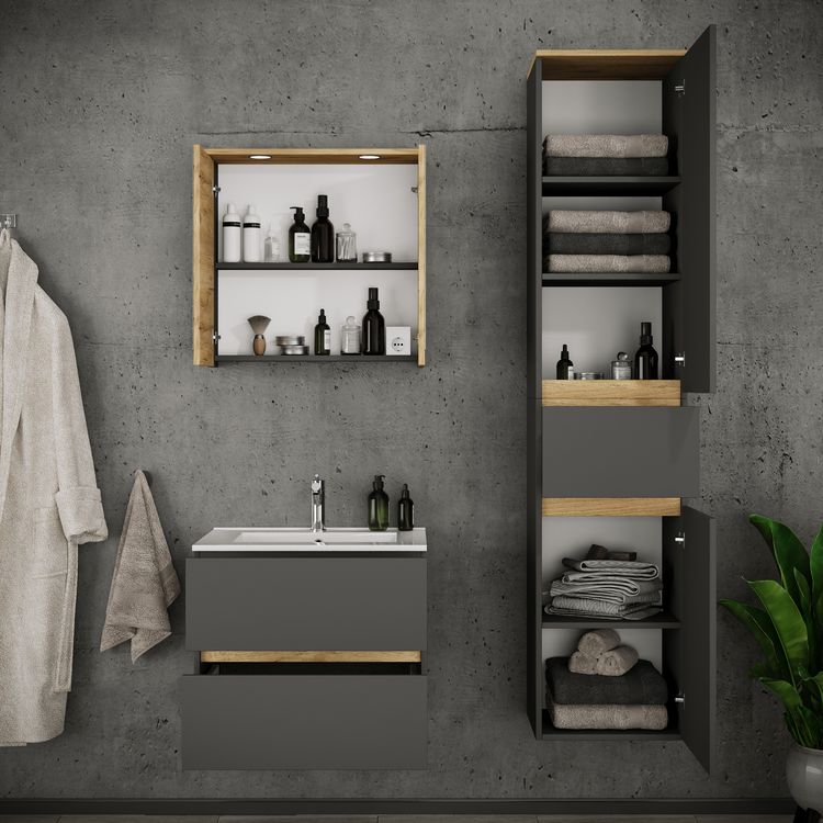 Produktbild: 4 tlg. Badm&ouml;bel-Set mit Waschbecken Cosila-I 61 cm