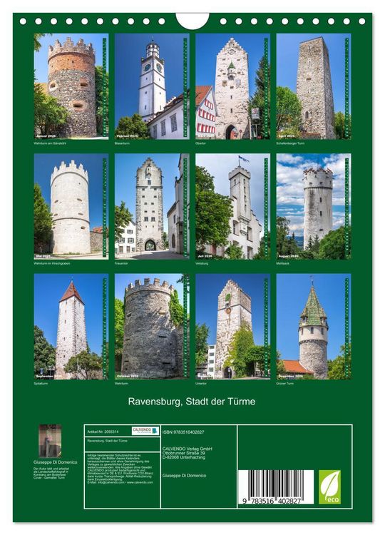 Produktbild: Ravensburg, Stadt der T&uuml;rme (Wandkalender 2026 DIN A4 hoch), CALVENDO Monatskalender