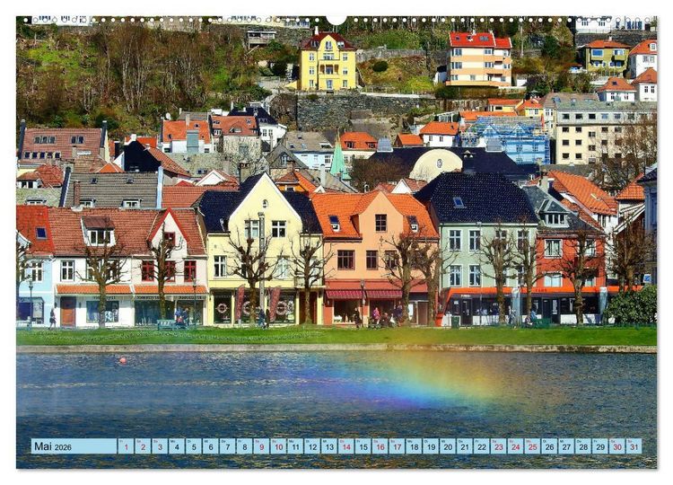Produktbild: Wundersch&ouml;nes Bergen. Norwegens Tor zum Fjordland (Wandkalender 2026 DIN A2 quer), CALVENDO Monatskalender