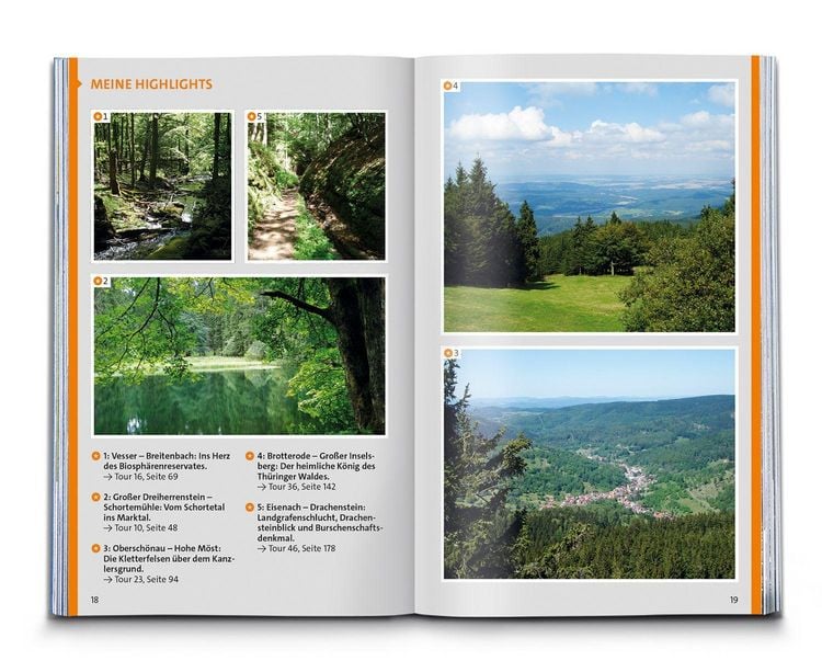 Produktbild: KOMPASS Wanderf&uuml;hrer Th&uuml;ringer Wald mit Rennsteigtouren, 55 Touren mit Extra-Tourenkarte