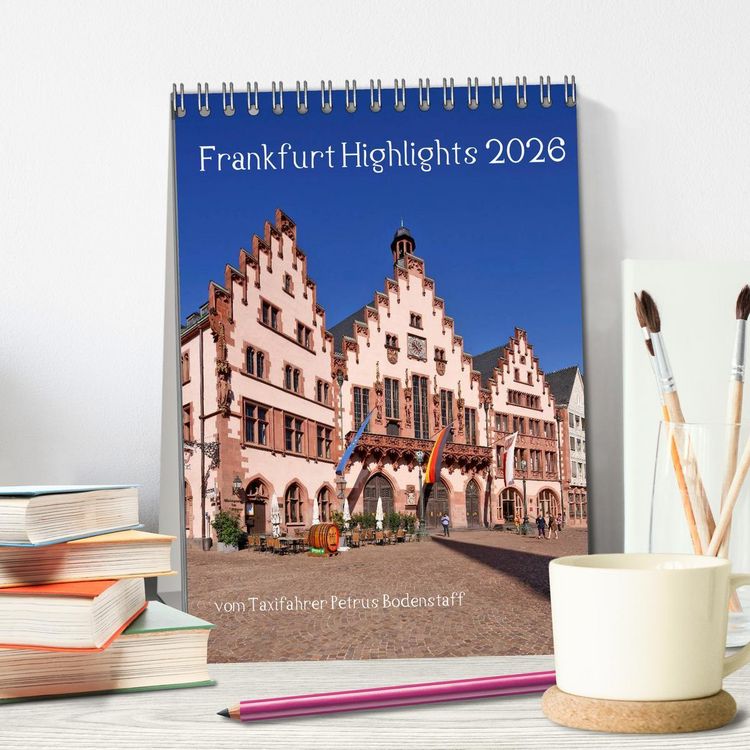 Produktbild: Frankfurt Highlights (Tischkalender 2026 DIN A5 hoch), CALVENDO Monatskalender