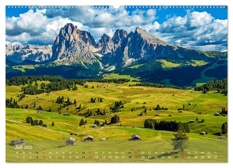 Produktbild: Dolomiten - Bezaubernde Giganten (hochwertiger Premium Wandkalender 2026 DIN A2 quer), Kunstdruck in Hochglanz