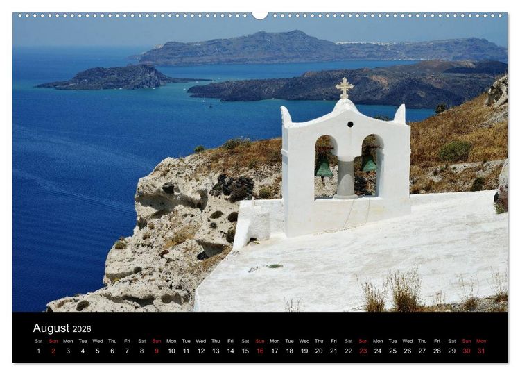 Produktbild: Churches and monasteries in Greece (High Quality Premium Wall Calendar 2026 DIN A2 landscape),CALVENDO 12 Month Wall Calendar