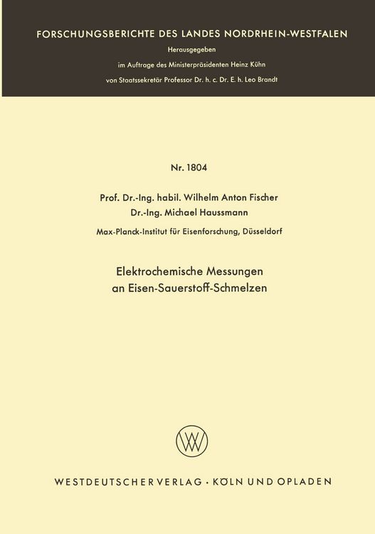 Produktbild: Elektrochemische Messungen an Eisen-Sauerstoff-Schmelzen