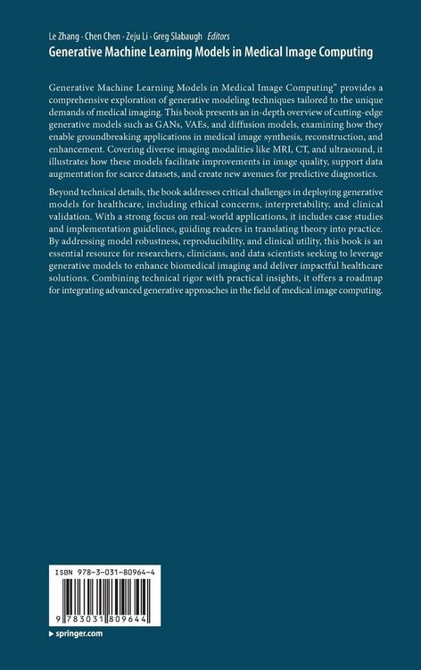 Produktbild: Generative Machine Learning Models in Medical Image Computing