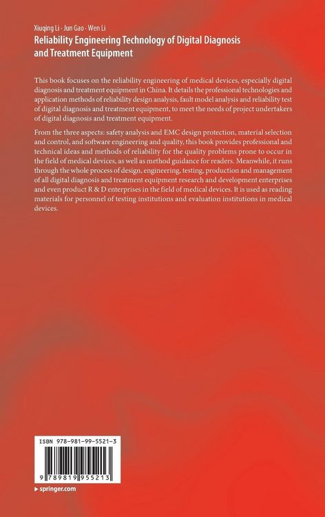 Produktbild: Reliability Engineering Technology of Digital Diagnosis and Treatment Equipment