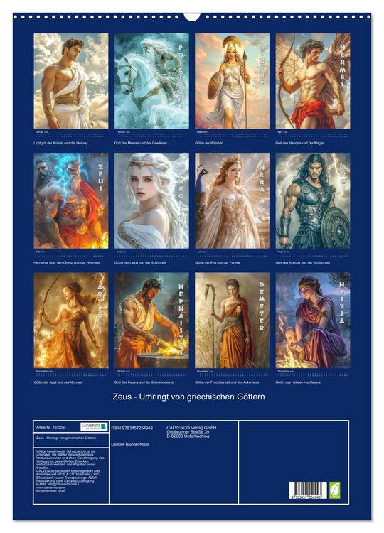 Produktbild: Zeus - Umringt von griechischen G&ouml;ttern (Wandkalender 2026 DIN A2 hoch), CALVENDO Monatskalender