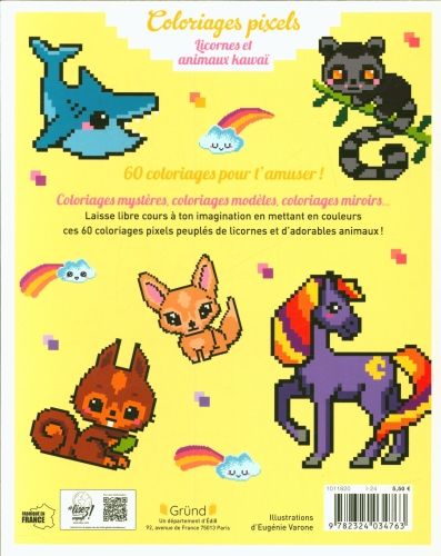 Produktbild: Coloriages pixels : licornes et animaux kawa&iuml;