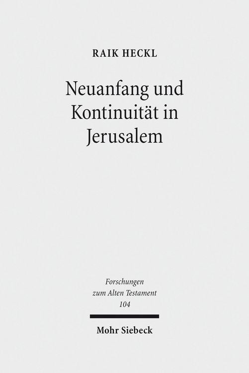 Produktbild: Neuanfang und Kontinuität in Jerusalem