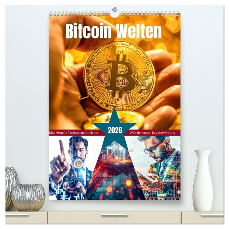 Produktbild: Bitcoin Welten (hochwertiger Premium Wandkalender 2026 DIN A2 hoch), Kunstdruck in Hochglanz