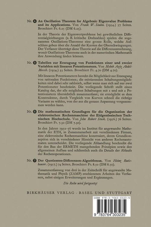 Produktbild: Der Quotienten-Differenzen-Algorithmus