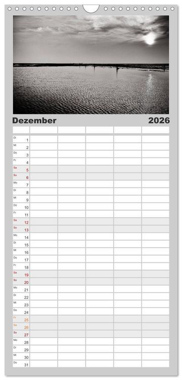 Produktbild: Familienplaner 2026 - Ein Blick auf Husum mit 5 Spalten (Wandkalender, 21 x 45 cm) CALVENDO