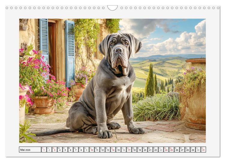 Produktbild: Mastino Napoletano. Die gelassenen Molosser mit antiken Vorfahren (Wandkalender 2026 DIN A3 quer), CALVENDO Monatskalender