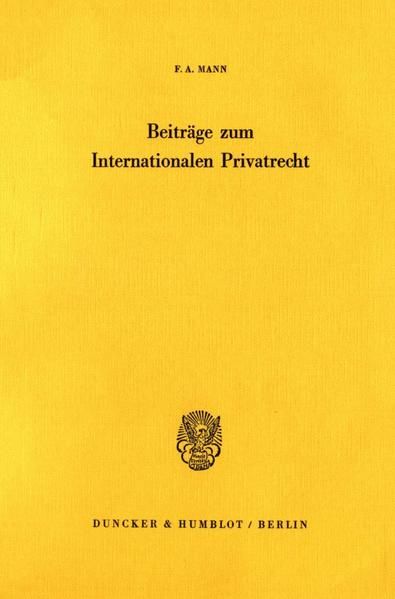 Produktbild: Beitr&auml;ge zum internationalen Privatrecht.