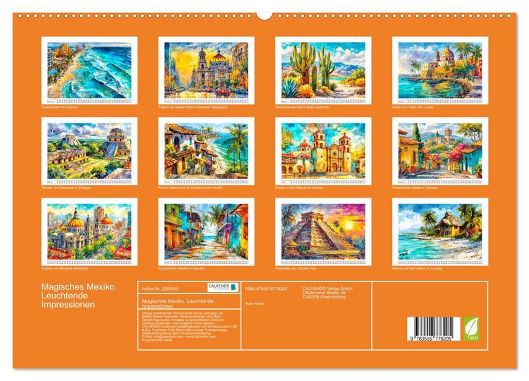 Produktbild: Magisches Mexiko. Leuchtende Impressionen (hochwertiger Premium Wandkalender 2027 DIN A2 quer), Kunstdruck in Hochglanz