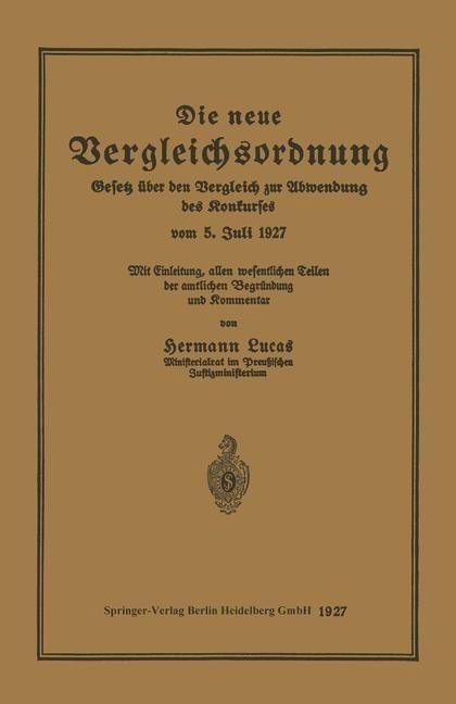 Produktbild: Die neue Vergleichsordnung