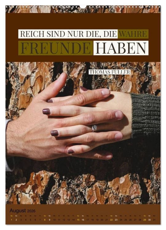 Produktbild: Freundschaft Weisheiten und Zitate (hochwertiger Premium Wandkalender 2026 DIN A2 hoch), Kunstdruck in Hochglanz