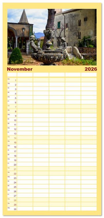 Produktbild: Familienplaner 2026 - Sehnsuchtsort Amalfik&uuml;ste mit 5 Spalten (Wandkalender, 21 x 45 cm) CALVENDO