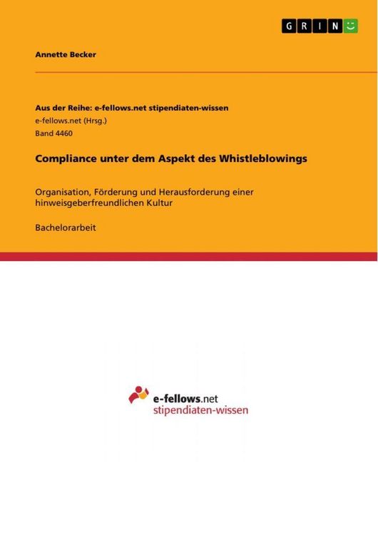 Produktbild: Compliance unter dem Aspekt des Whistleblowings