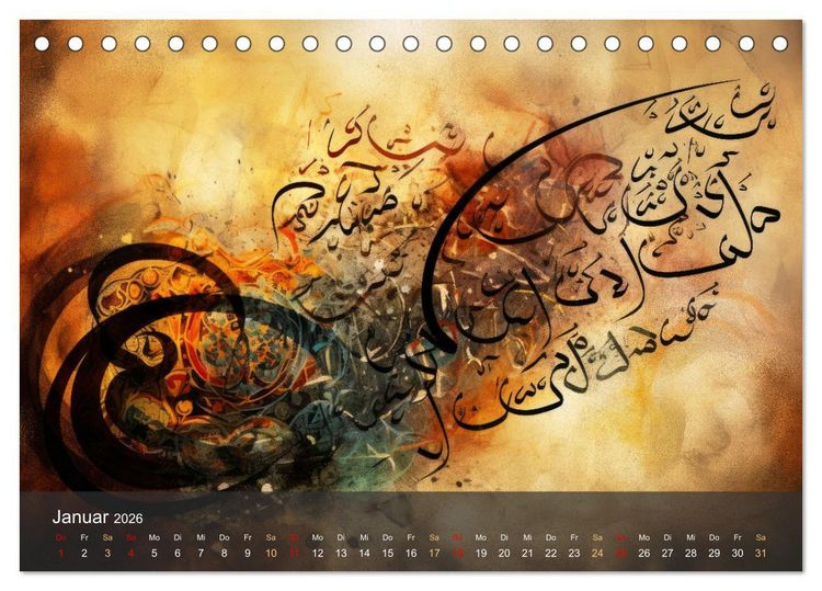 Produktbild: Arabische Kalligraphie in Kunstform (Tischkalender 2026 DIN A5 quer), CALVENDO Monatskalender