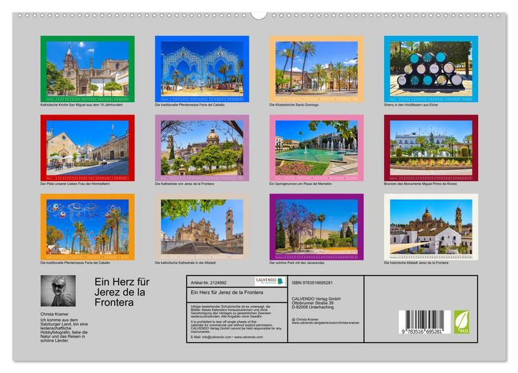 Produktbild: Ein Herz f&uuml;r Jerez de la Frontera (hochwertiger Premium Wandkalender 2026 DIN A2 quer), Kunstdruck in Hochglanz