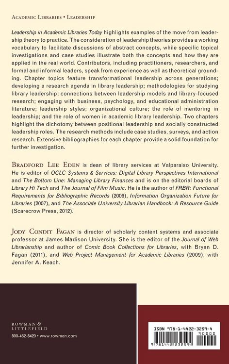 Produktbild: Leadership in Academic Libraries Today
