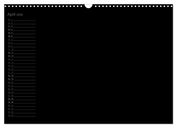 Produktbild: Bastel-Geburtstagskalender schwarz / Geburtstagskalender (Wandkalender 2026 DIN A3 quer), CALVENDO Monatskalender