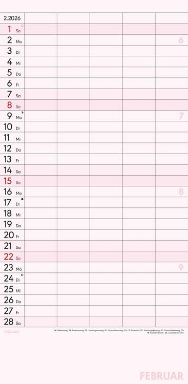 Produktbild: Superplaner L 2026 5 Spalten - Familien-Timer 22x45 cm - Offset-Papier - mit Ferienterminen - Wand-Planer - Familienkalender - Alpha Edition