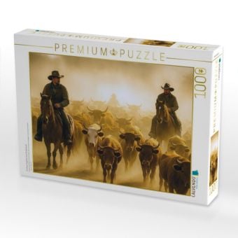 Produktbild: CALVENDO Puzzle Cowboys begleiten eine Rinderherde | 1000 Teile Lege-Gr&ouml;&szlig;e 64x48cm Foto-Puzzle f&uuml;r gl&uuml;ckliche Stunden