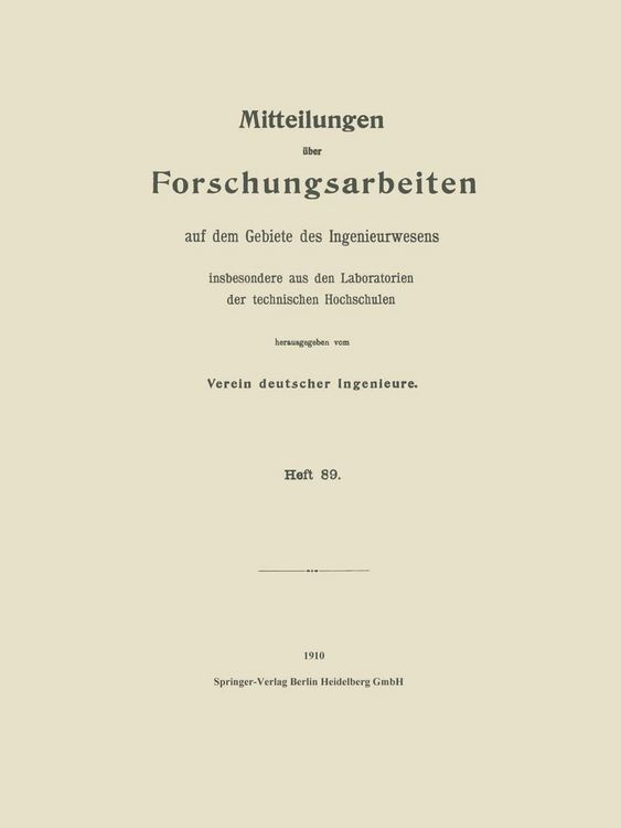 Produktbild: Mitteilungen &uuml;ber Forschungsarbeiten auf dem Gebiete des Ingenieurwesens