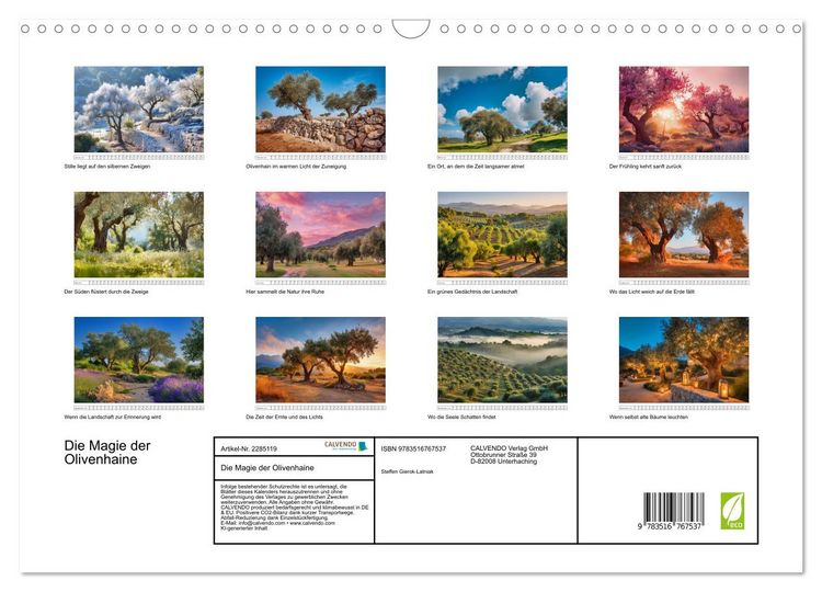 Produktbild: Die Magie der Olivenhaine (Wandkalender 2027 DIN A3 quer), CALVENDO Monatskalender