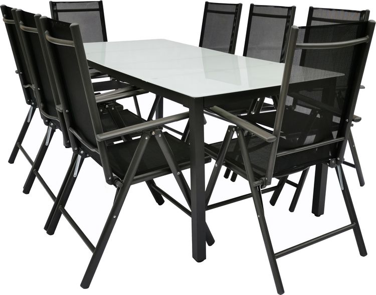 Produktbild: 9 tlg Alu Gartenset Sitzgruppe Tisch St&uuml;hle 189 MA