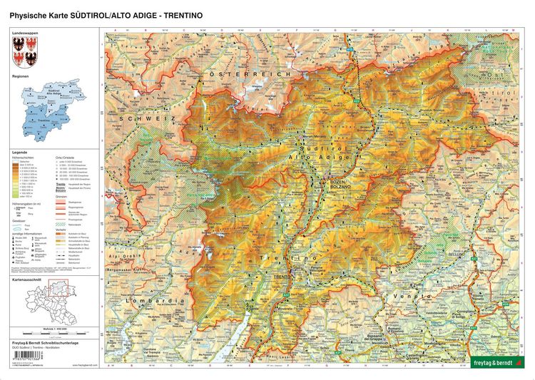 Produktbild: Schreibtischunterlage DUO, Schulhandkarte S&uuml;dtirol-Trentino 1:450.000