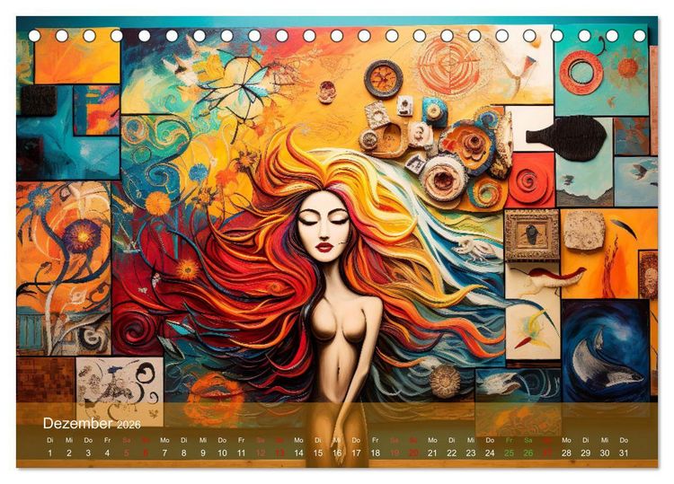 Produktbild: Vision&auml;re Leinwand: Kreative Symbole f&uuml;r Tr&auml;ume und Visionen (Tischkalender 2026 DIN A5 quer), CALVENDO Monatskalender