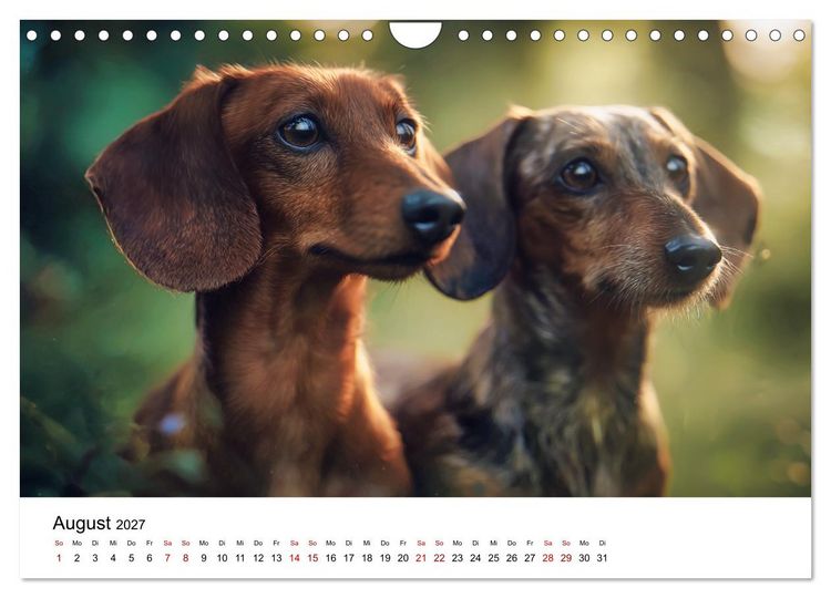 Produktbild: Herzensbrecher - Ein Jahr mit Dackeln (Wandkalender 2027 DIN A4 quer), CALVENDO Monatskalender