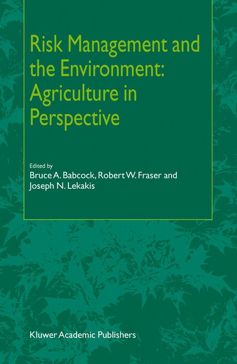 Produktbild: Risk Management and the Environment: Agriculture in Perspective