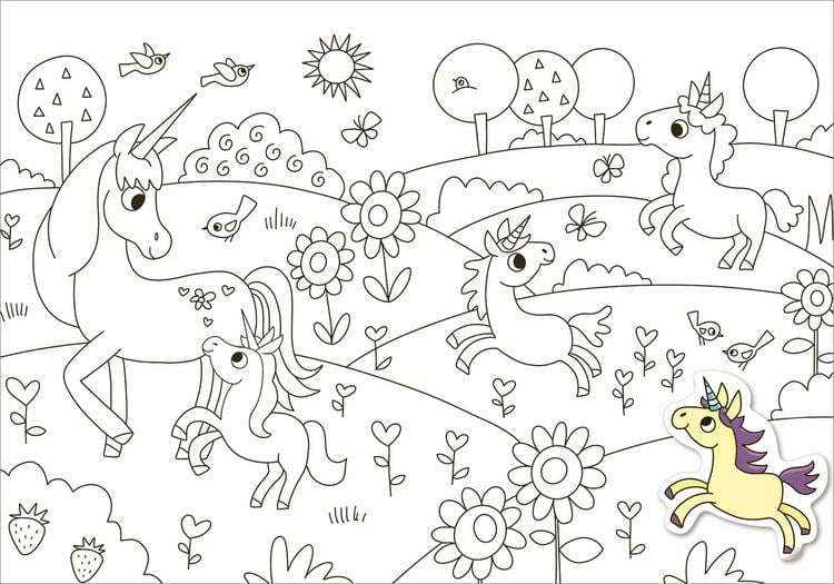 Produktbild: Mein Sticker-Malbuch. Einh&ouml;rner