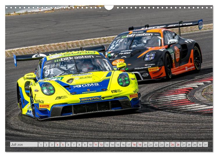 Produktbild: Super Sportwagen aus Zuffenhausen beim GT MASTERS (Wandkalender 2026 DIN A3 quer), CALVENDO Monatskalender