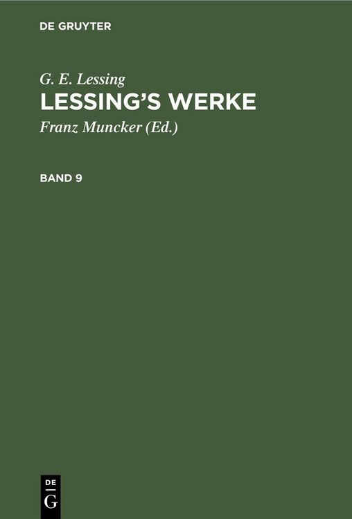 Produktbild: G. E. Lessing: Lessing's Werke. Band 9