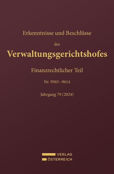 Produktbild: Erkenntnisse und Beschl&uuml;sse des Verwaltungsgerichtshofes