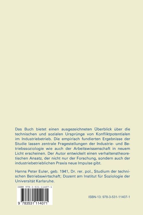 Produktbild: Das Konfliktpotential industrieller Arbeitsstrukturen
