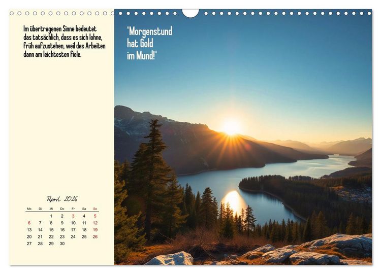 Produktbild: Illustrierte deutsche Redewendungen mit ihrer Bedeutung (Wandkalender 2026 DIN A3 quer), CALVENDO Monatskalender
