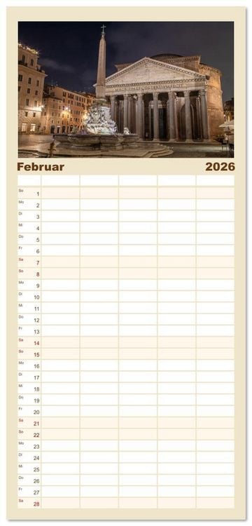 Produktbild: Familienplaner 2026 - Rom - Am Tag und in der Nacht mit 5 Spalten (Wandkalender, 21 x 45 cm) CALVENDO