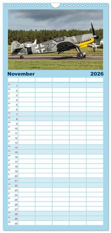 Produktbild: Familienplaner 2026 - Fliegende Legenden - Warbirds mit 5 Spalten (Wandkalender, 21 x 45 cm) CALVENDO