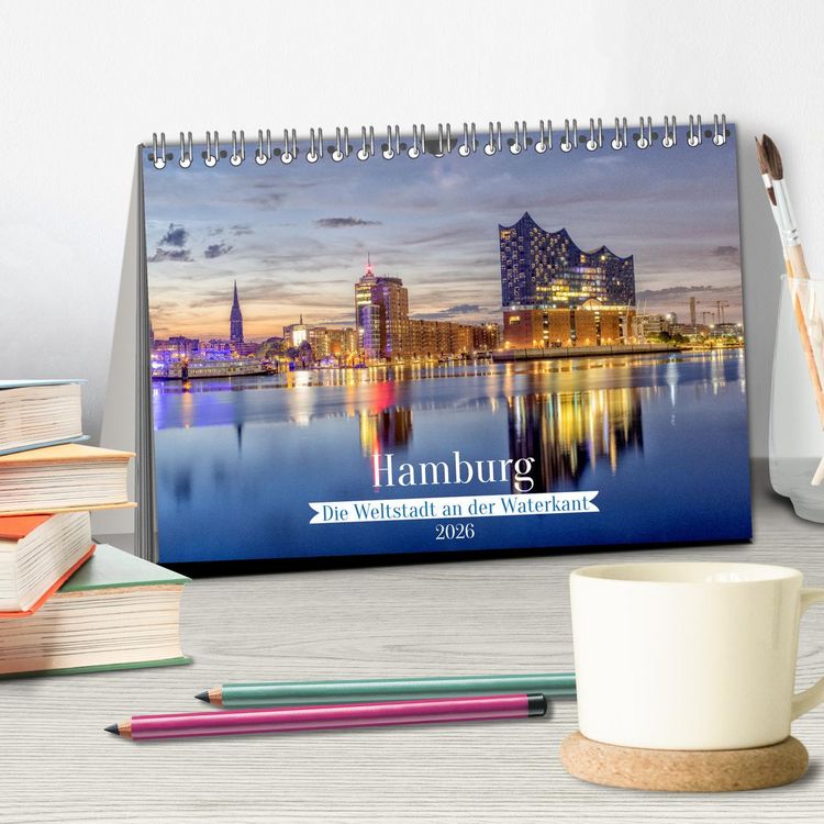 Produktbild: Hamburg - Die Weltstadt an der Waterkant (Tischkalender 2026 DIN A5 quer), CALVENDO Monatskalender
