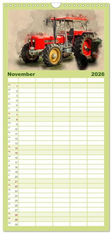 Produktbild: Familienplaner 2026 - Traktoren f&uuml;r Liebhaber mit 5 Spalten (Wandkalender, 21 x 45 cm) CALVENDO