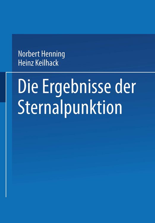 Produktbild: Die Ergebnisse der Sternalpunktion