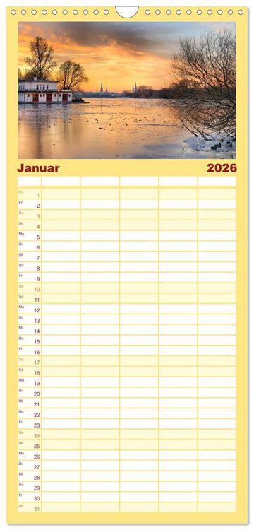 Produktbild: Familienplaner 2026 - Hamburg Stadt an der Alster und Elbe mit 5 Spalten (Wandkalender, 21 x 45 cm) CALVENDO