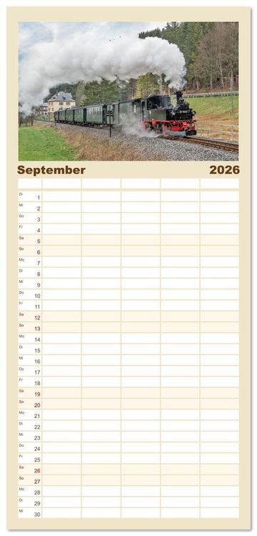 Produktbild: Familienplaner 2026 - Volldampf voraus! mit 5 Spalten (Wandkalender, 21 x 45 cm) CALVENDO